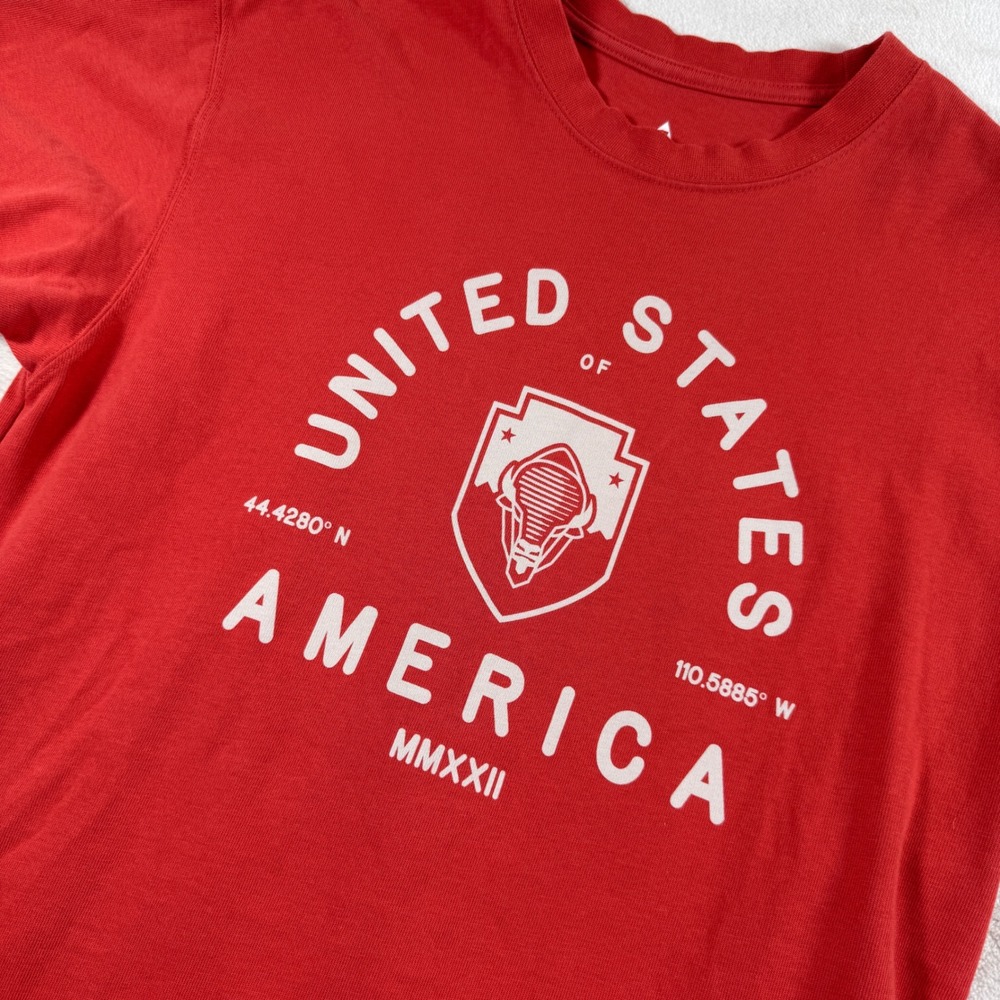 Nike ACG United States of America Graphic T-Shirt Red Loose Fit Small MMXXII